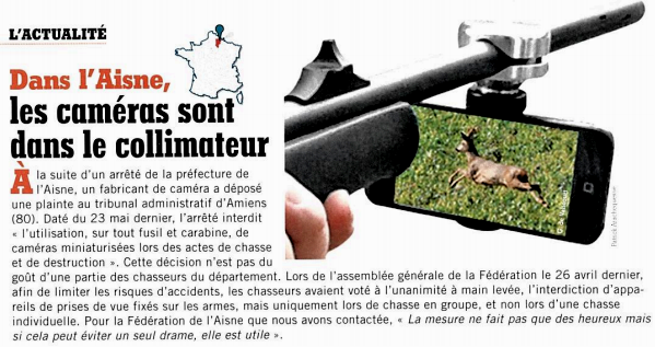 interdiction caméra embarquée sur arme